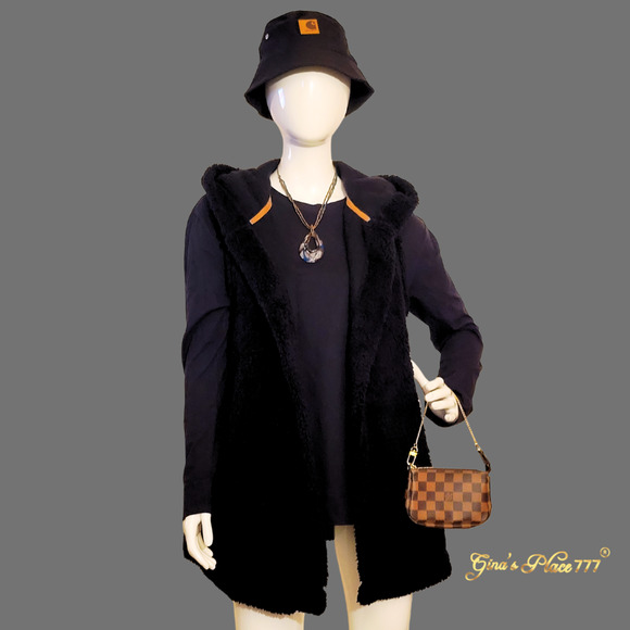 Koolaburra by UGG Womens 2 Piece Set Cozy Sherpa Hooded Vest & Long Sleeve Tee M - Picture 3 of 12